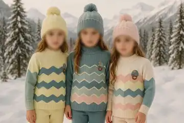 بلوز تک بافت دخترانه طرح زیگزاگی