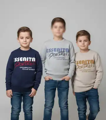 بلوز بافت پسرانه طرح ESSENITO PORTRAIT