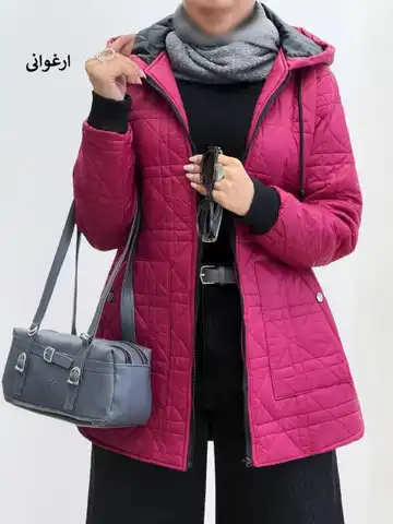 کاپشن زنانه کلاهدار امبردی