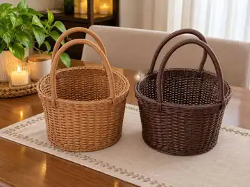 سبد حصیری دسته‌دار