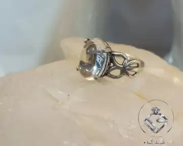 انگشتر نقره عیار ۹۲۵ با نگین دُر نجف