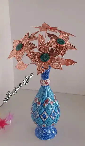 شاخه گل مس و فیروزه