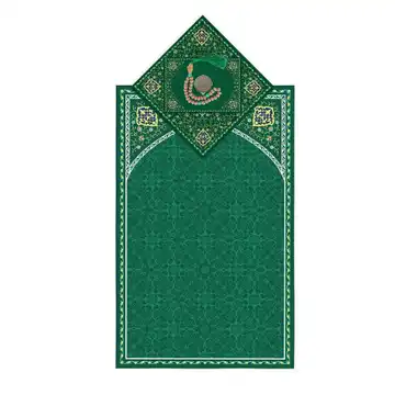 سجاده بزرگسال سه‌تکه مخمل طرح سبز