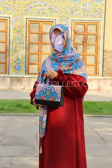 شال و روسری نخ ابریشم طرح اردیبهشت
