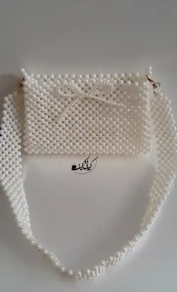 کیف عروس پاپیونی مرواریدبافی