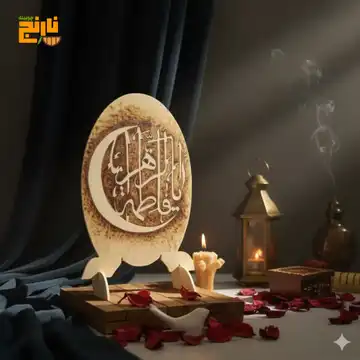 تابلو پایه‌دار سوخته‌نگاری شده — تابلو چوبی «یا فاطمه‌الزهرا»