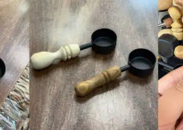 قاشق قهوه فلزی دسته چوبی
