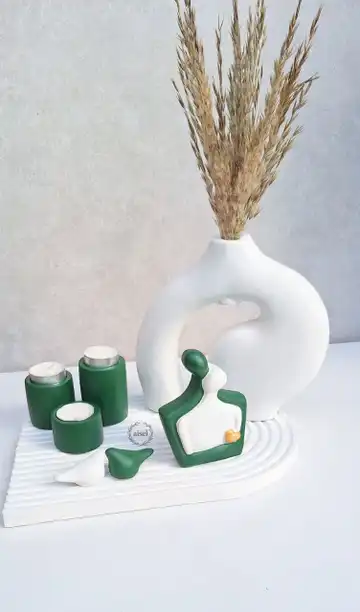 ست دکوری سفید و سبز