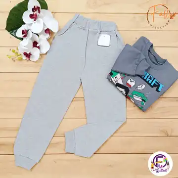 شلوار اسلش کودک ملانژ پنبه