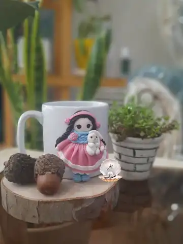 ماگ دخترانه سرمایی با خرگوش
