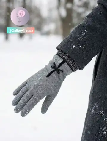 دستکش زنانه داخل کرک — دستکش گرم و نرم وارداتی