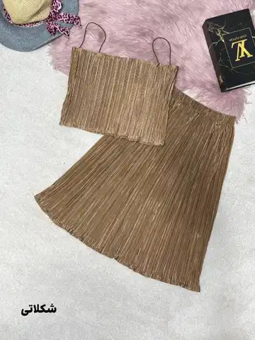 ست کراپ و دامن حنا ساتن پلیسه