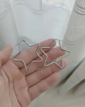 گوشواره ستاره استیل ۴ سانتی