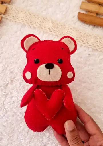 عروسک خرس نمدی ولنتاین