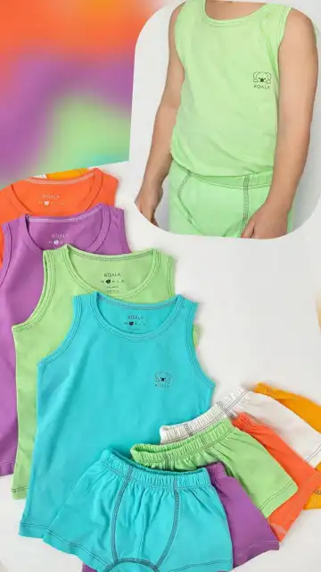 ست رکابی و شورت پسرانه سایز 3 تا 4 سال و 11 تا 12 سال