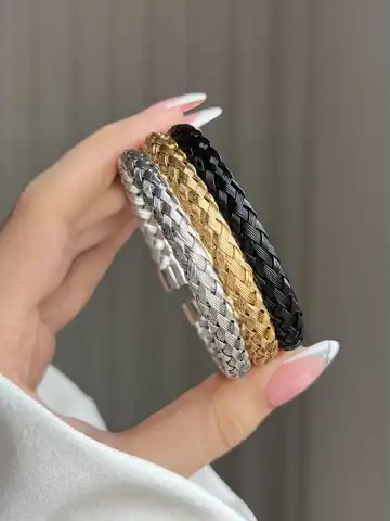 بنگل مردانه استیل بافت حصیری