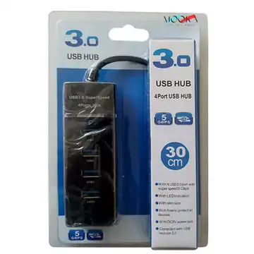 هاب چهار پورت USB 3.0 پک آبی مدل ۳۰۳