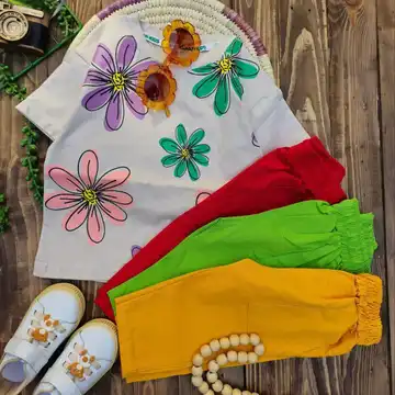 ست دخترانه تیشرت و شلوارک