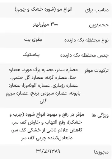 شامپو ضدشوره لدورا