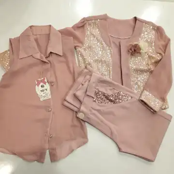 ست کت و شلوار دخترانه کرپ