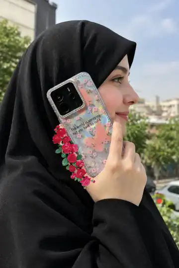 قاب گوشی صدفی نگین‌دار