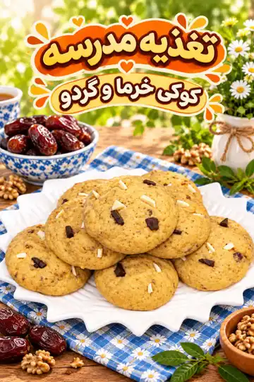 کوکی خرما و گردو