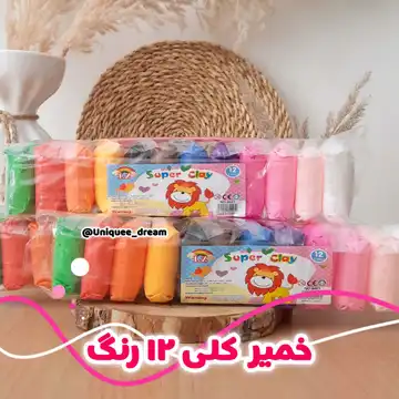 خمیر کلی ۱۲ رنگ همراه ۳ ابزار