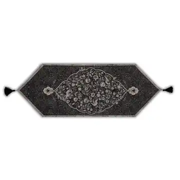 00103029-رانر طرح گلستان مشکی اندازه 35در100