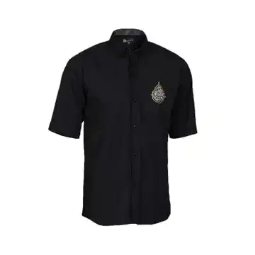 پیراهن M طرح این المنتقم مشکی آستین کوتاه با گلدوزی روی سینه کد 00202468