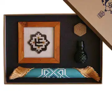مجموعه حمیم (قاب فرش ستاره علی 15در15-بیرق خانگی کوفی غدیر-گلدان شیشه ای-مهر ابوتراب)-فرش گیفت کد 1076 کد 103345