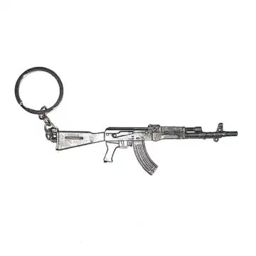 جاکلیدی جنگی بزرگ طرح اسلحه یا تفنگ قنداق دار نقره ای کد 10476138