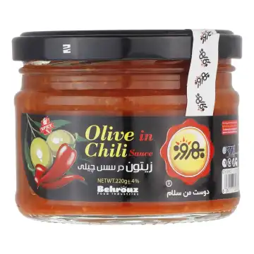 زیتون در سس چیلی بهروز - 220 گرم