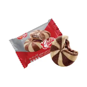 کلوچه ساده شکلاتی با مغزی گردویی نان رضوی 60 گرمی