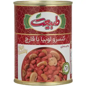 کنسرو لوبیا چیتی با قارچ طبیعت ۳۸۰ گرم