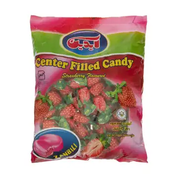 آبنبات با طعم توت فرنگی و مغز پاستیل آیدین - 470گرم